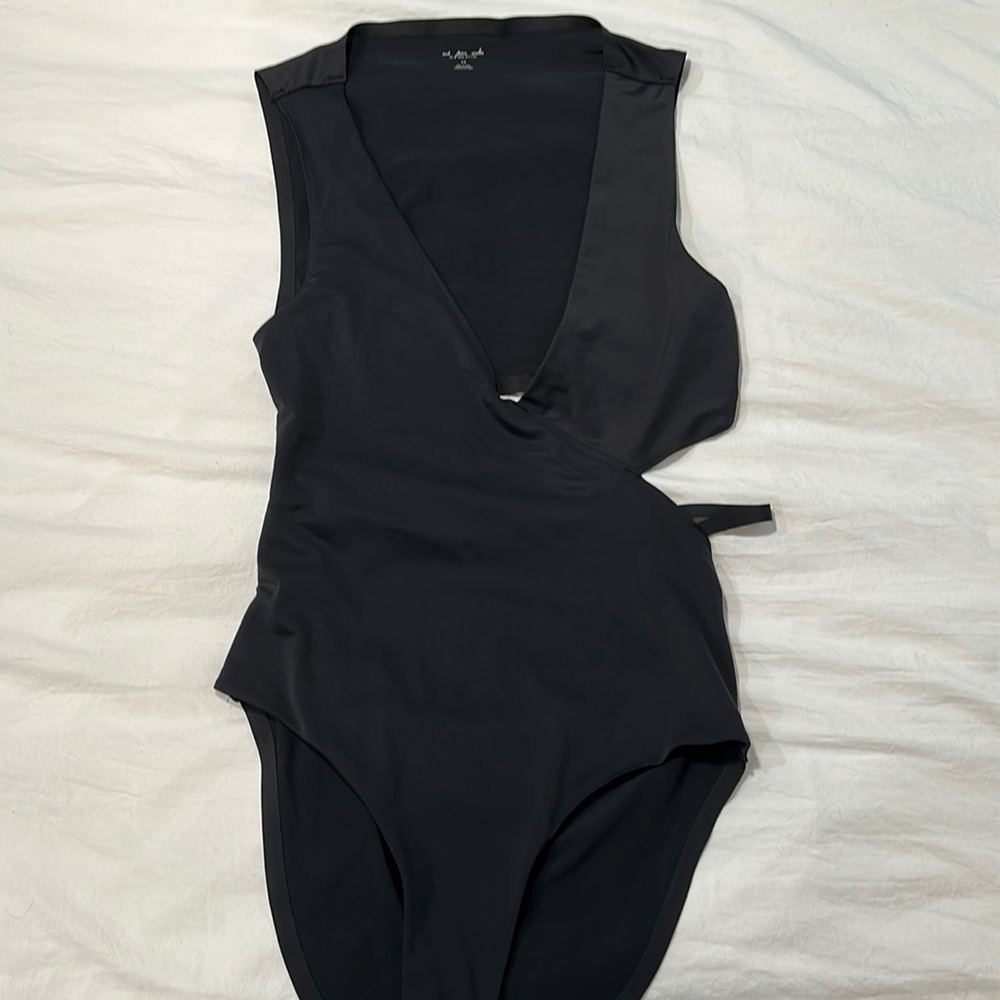 URBAN OUTFITTERS: Out From Under Black Asymmetrical Bodysuit. Medium, worn once.